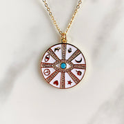 Stainless Steel Evil Eyes Enamel Pendant  Zircon  Necklace NA0056