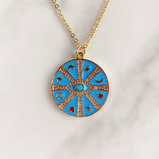 Stainless Steel Evil Eyes Enamel Pendant  Zircon  Necklace NA0056