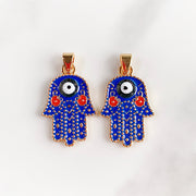 Stainless Steel Evil Eyes Pendant  Enamel  Necklace NC0031