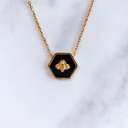 Stainless Steel BEE Pendant Enamel Necklace NB0037