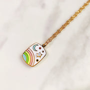 Stainless Steel Rainbown Moon Star Pendant Necklace NB0039