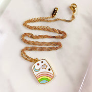 Stainless Steel Rainbown Moon Star Pendant Necklace NB0039