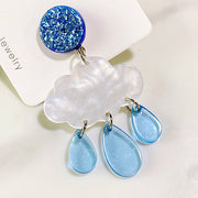 Shell Cloud Raindrop 925 Silver Earring EC0031
