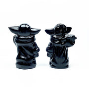 Beautiful Obsidian Yoda Carving