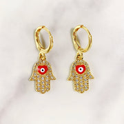 Alloy Evil Eyes Enamel Zircon Earring EC0034