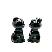 Beautiful Obsidian Luna Cat Carving