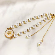 Stainless Steel Eight Star Shell Imitation Pearl Bracelet BC0020