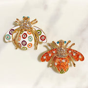 Alloy Evil Eyes Bee Enamel Zircon Brooch 7-8