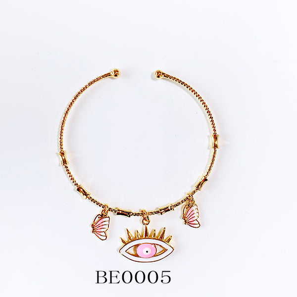 Stainless Steel Evil Eyes Zircon  Bracelet BE0001-5