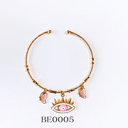 Stainless Steel Evil Eyes Zircon  Bracelet BE0001-5