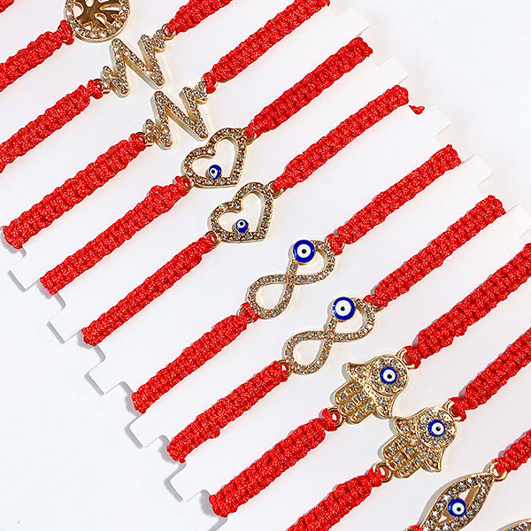 Hand Knitting Evil Eyes Zircon  Bracelet (a set 12pcs) BD0018
