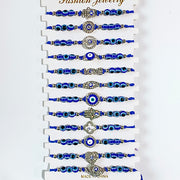 Evil Eyes Zircon Blue Series Bracelet (a set 12pcs) BD0026