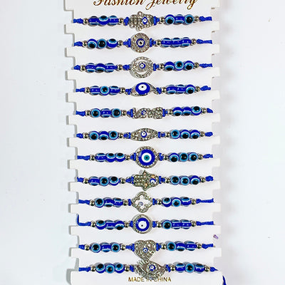 Evil Eyes Zircon Blue Series Bracelet (a set 12pcs) BD0026