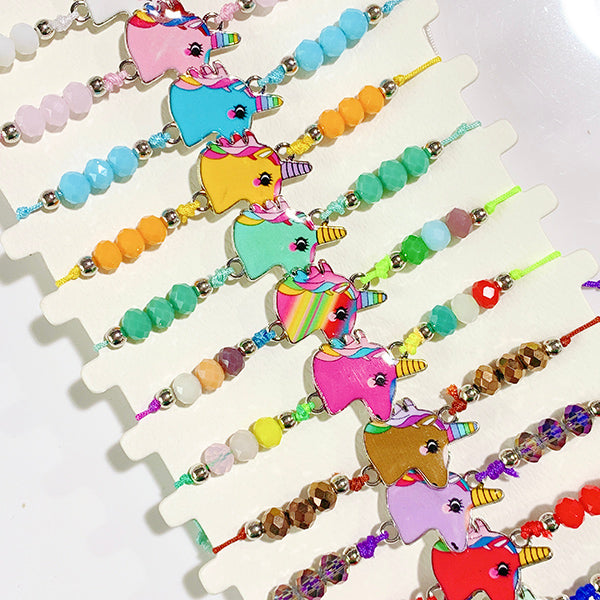 Different Color  Unicorn Enamel  Bracelet (a set 12pcs) BD0031