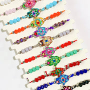 Different Color Evil Eyes Hand Enamel  Bracelet (a set 12pcs) BD0035