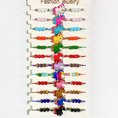 Different Color  Unicorn Enamel  Bracelet (a set 12pcs) BD0038