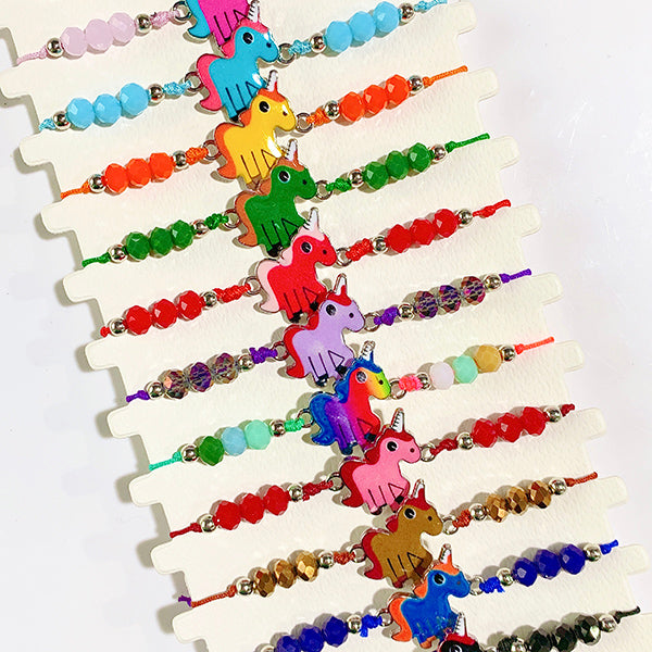 Different Color  Unicorn Enamel  Bracelet (a set 12pcs) BD0038