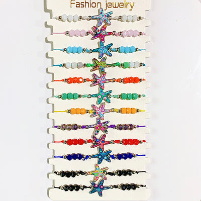 Different Color  starfish Enamel  Bracelet (a set 12pcs) BD0040