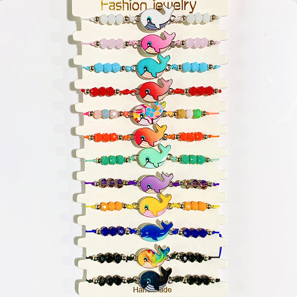 Different Color  Dolphin Enamel  Bracelet (a set 12pcs) BD0042