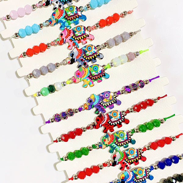 Different Color  Elephant Enamel  Bracelet (a set 12pcs) BD0043