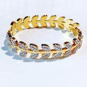 Stainless Steel Leaf Zircon  Bracelet BC0045