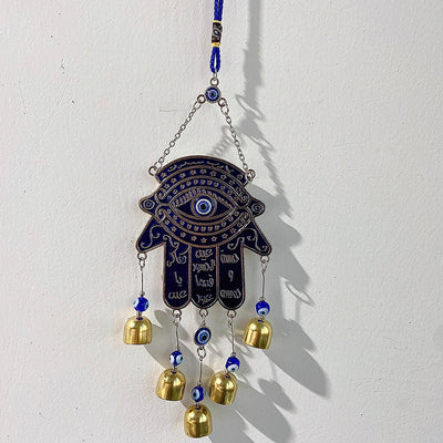 Stainless Steel Evil Eyes Hand Wind Bell WA0003