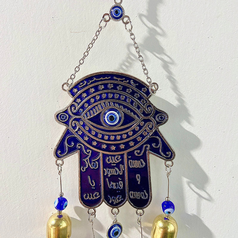 Stainless Steel Evil Eyes Hand Wind Bell WA0003