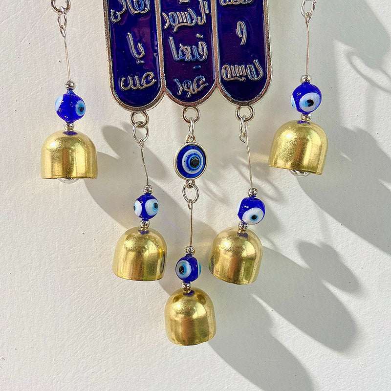 Stainless Steel Evil Eyes Hand Wind Bell WA0003