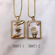 Stainless Steel Evil Eyes  Shell Pendant Necklace NB0071