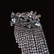 925 Silver-Pin Zircon Long Tassel Earrings ED0005