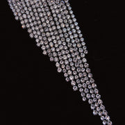 925 Silver-Pin Zircon Long Tassel Earrings ED0005