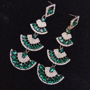 925 Silver-Pin Green Zircon Earrings ED0009