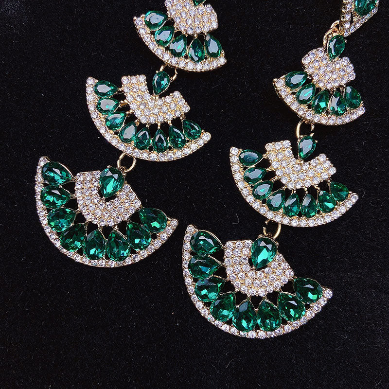 925 Silver-Pin Green Zircon Earrings ED0009