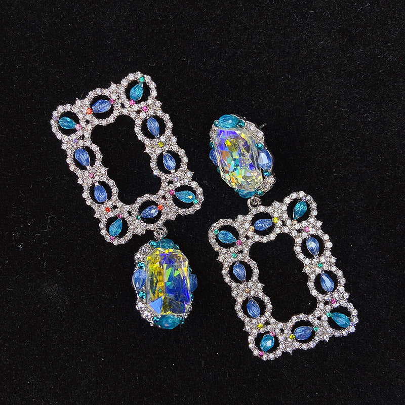 925 Silver-Pin Blue Zircon  Earrings ED0013