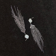 Alloy Cat's Eye Zircon Tassel Earrings ED0017