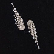 925 Silver-Pin Tassel Zircon Earrings ED0023