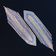 925 Silver-Pin Long Tassel Zircon  Earrings ED0026