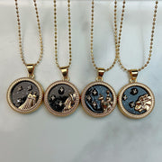Stainless Steel 12 Constellation Resin Pendant Necklace NC0058