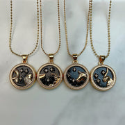 Stainless Steel 12 Constellation Resin Pendant Necklace NC0058