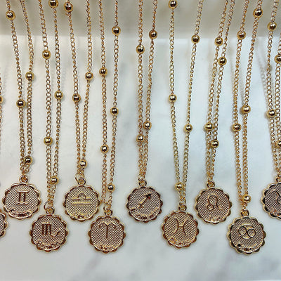 Stainless Steel Twelve Constellation Pendant Necklace NC0060