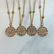 Stainless Steel Twelve Constellation Pendant Necklace NC0060
