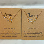 Stainless Steel 12 Constellation Zircon Pendant Necklace NC0061
