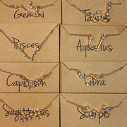 Stainless Steel 12 Constellation Zircon Pendant Necklace NC0061