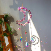 Nature  Crystal Chip Sun Moon Catcher /Wind Bell