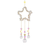Nature Crystal Chip  Pentagram Sun Catcher/Wind Bell