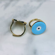 Stainless Steel Enamel  Evil Eyes Can Adjust Ring RE0002