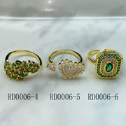 Stainless Steel  Butterfly Heart Zircon Opennings Ring RE0006
