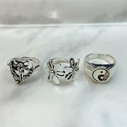 Stainless Steel Silver Series  Ring  (a set 6 pcs) RE0020