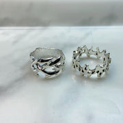 Stainless Steel Silver Series Enamel Ring  (a set 5 pcs) RE0022