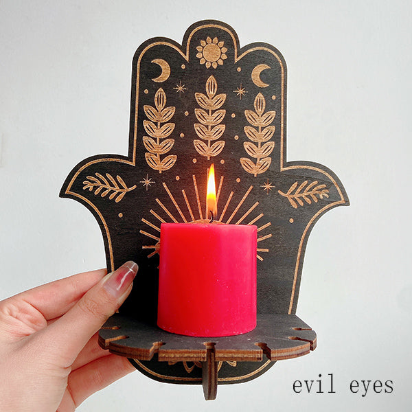 Different Style Wooden Candle Holder Owl/Cat/Snake/Wolf/Butterfly/Evileyes